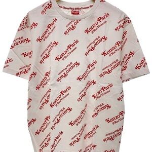 Kenzo Short Sleeve Tee with Red and White Print